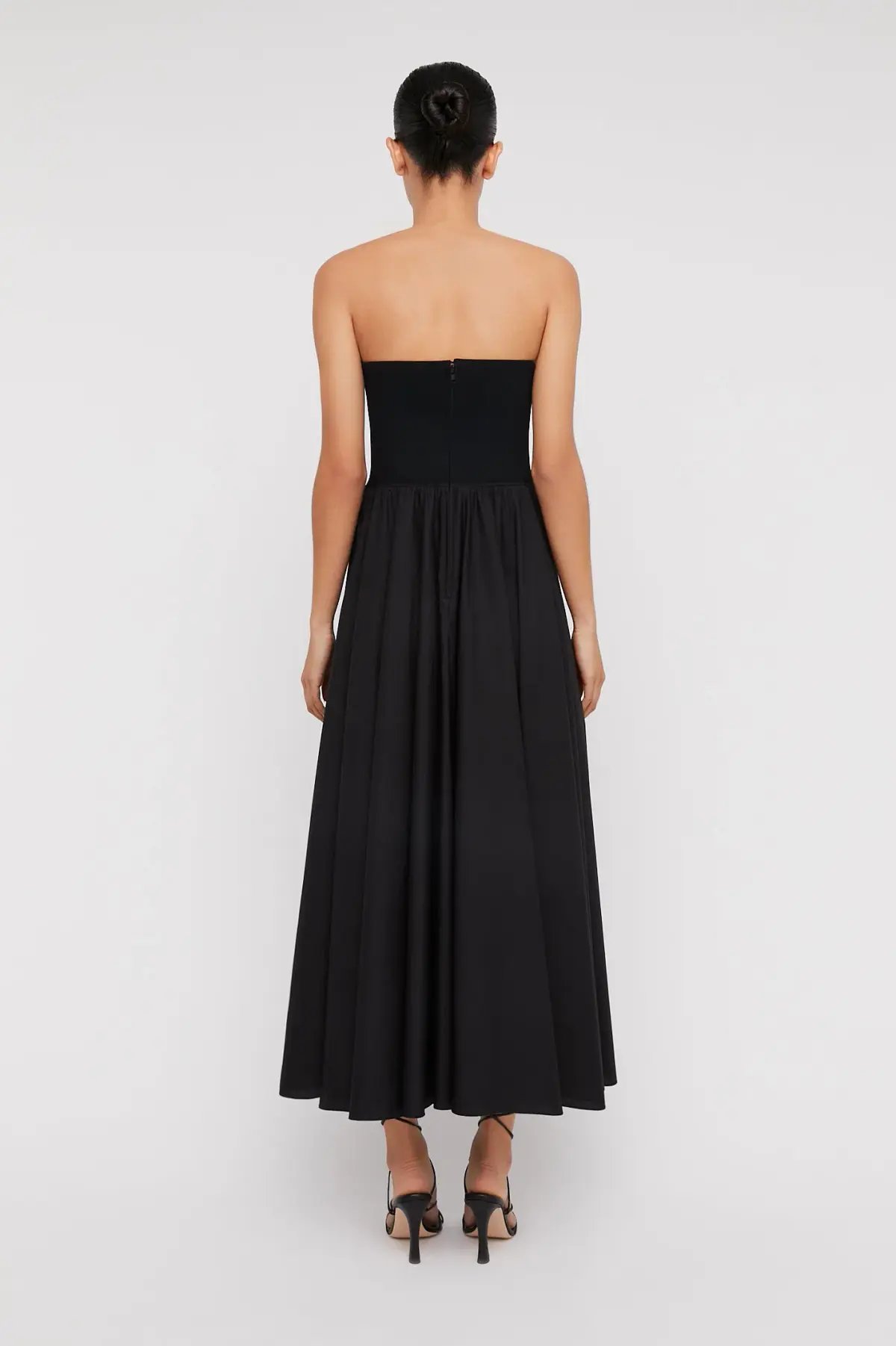 Scanlan Theodore Crepe Knit Cotton Strapless Dress Black Size 8 photo 2