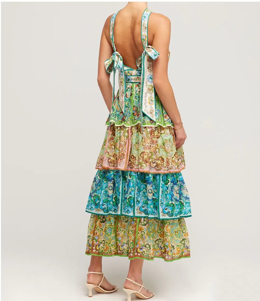 Alemais Dreamer Halter Tier Dress in Multi Size 10 photo 3