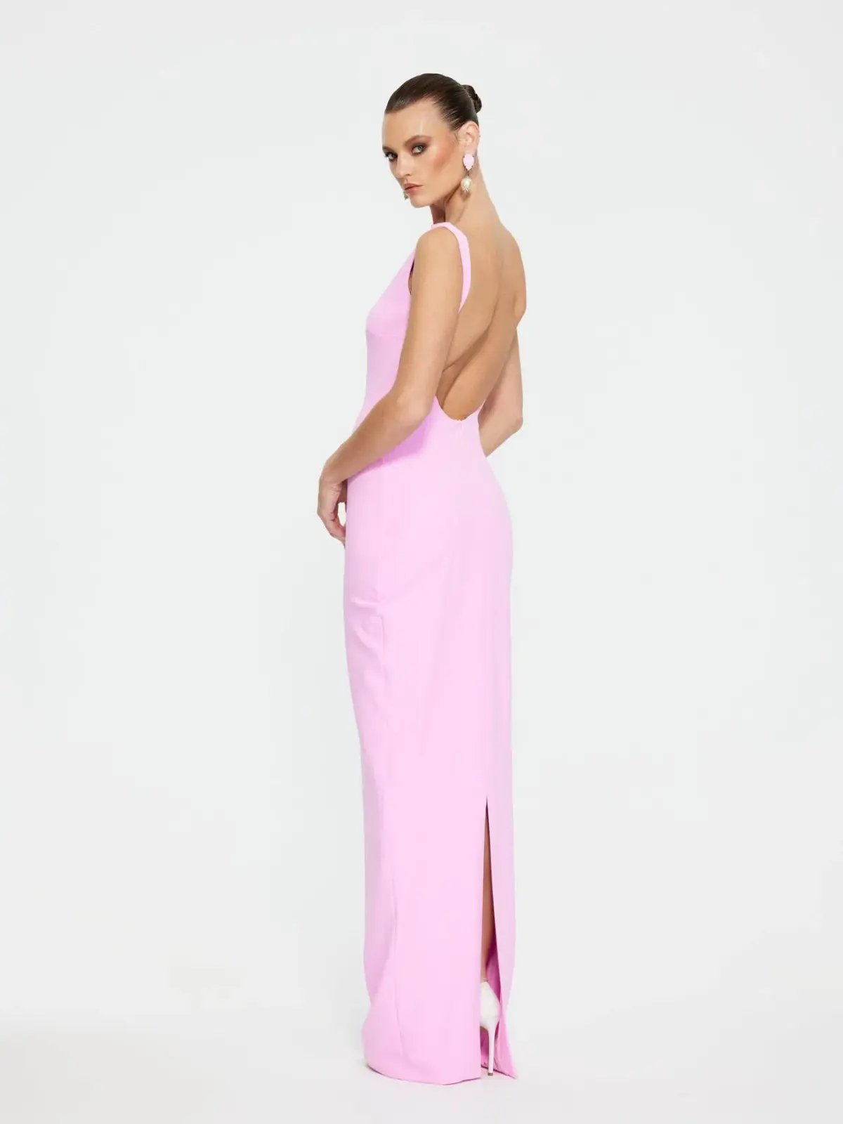 Effie Kats Verona Gown Taffy Pink Size 8 photo 3
