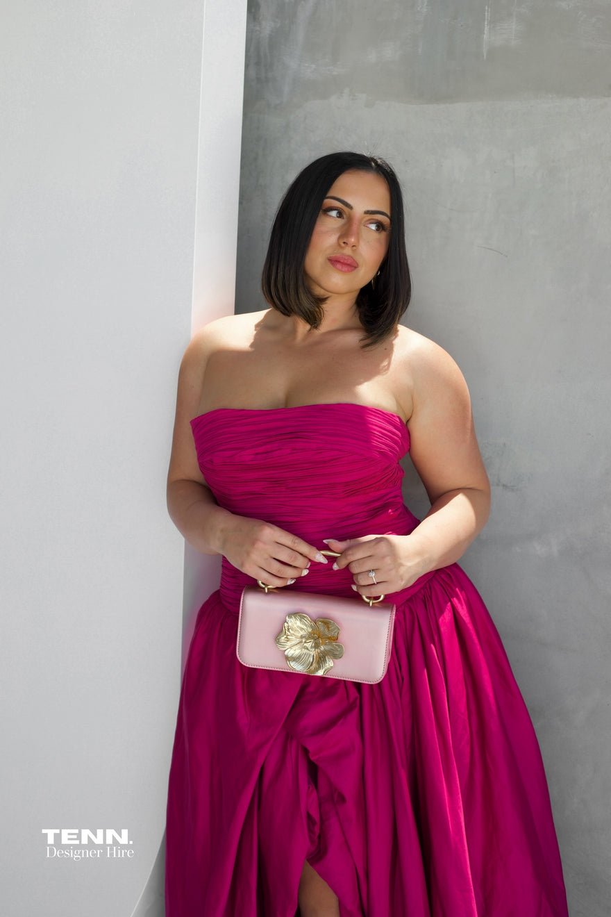 Aje Violette Bubble hem Maxi Dress - Magenta photo 4