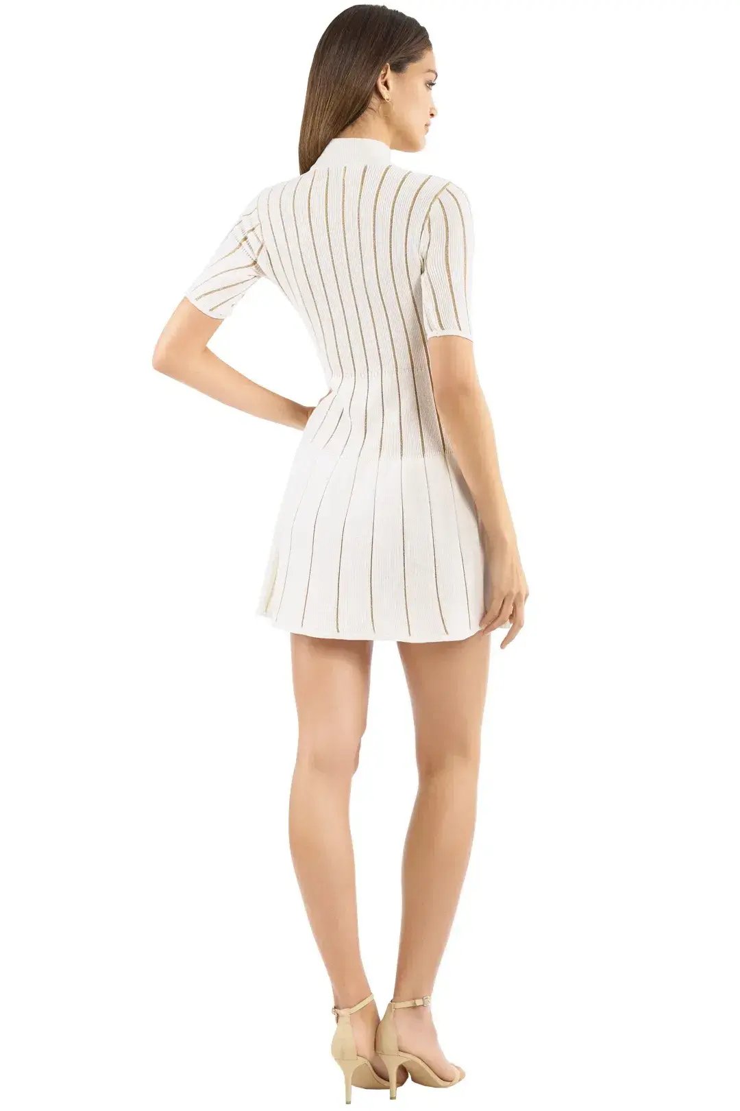 MISHA Marianne Mini Dress Gold Stripe Size 4 photo 4