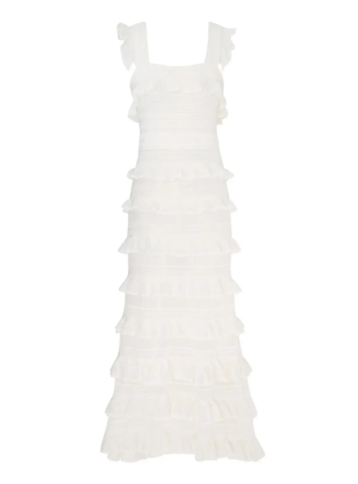 White Zimmermann Natura Ruffle Dress in Parchment Size 0 / AU 8 photo 4