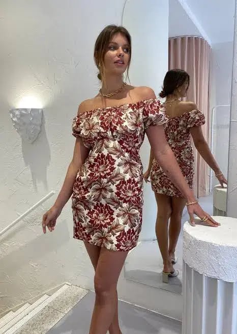 Sir The Label Valetta Off Shoulder Mini Dress Floral Size 3 / AU 12 photo 2