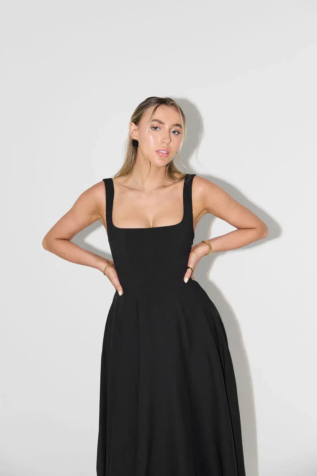 Odd Muse The Ultimate Muse High Waist Square Neck Midi Dress Black Size L / AU 12 photo 4
