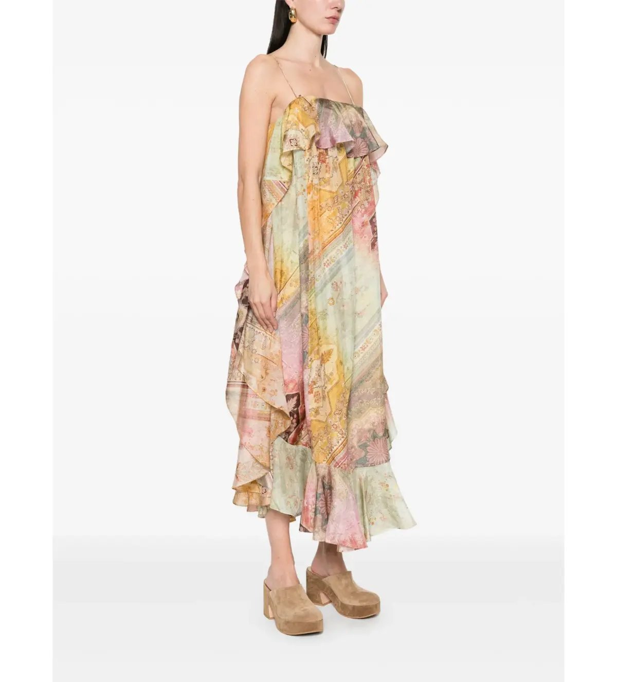 Zimmerman Tallow Ruffle Maxi Dress Multi Size 14 photo 2