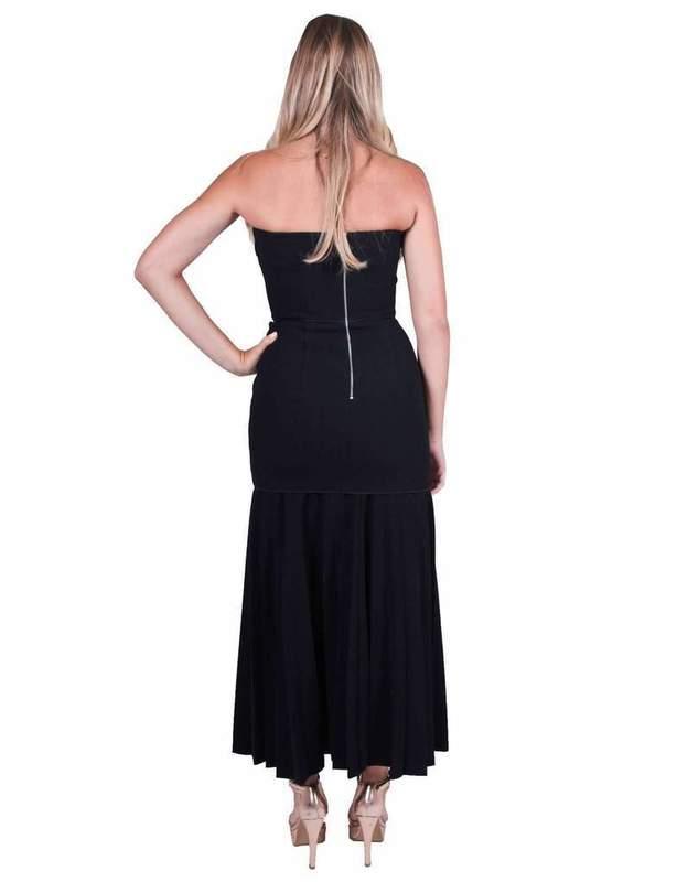 Dion Lee Linear Pleat Crepe Strapless Dress Black Size 10 photo 2