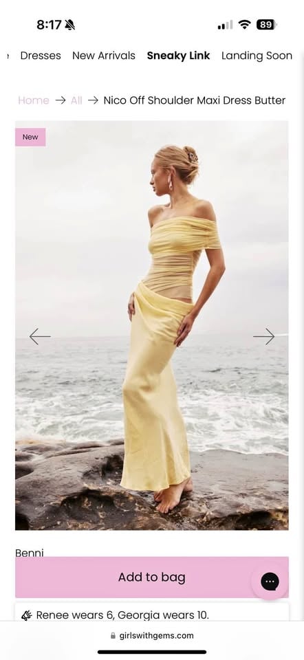 FOR HIRE - Benni Nico Off Shoulder Maxi Dress Butter - Size 6/XS photo 3