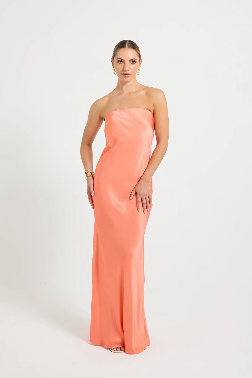 Pasduchas Quin Strapless Maxi Dress - Tangerine photo 2