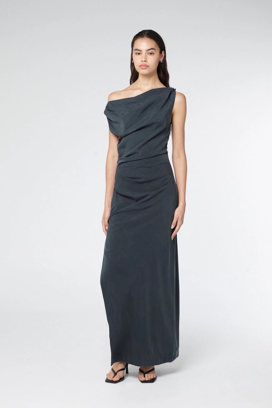 Third Form Athena Off Shoulder Maxi Dress - Ink photo 3