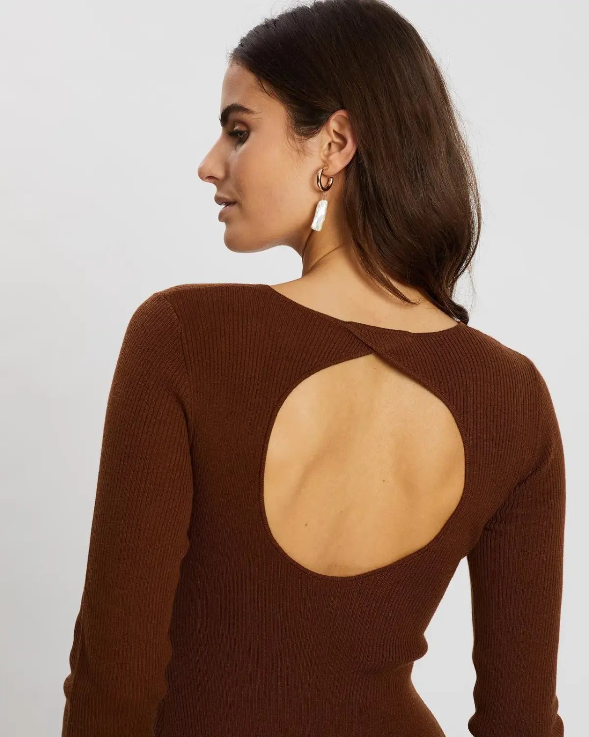 Bec & Bridge Freya Long Sleeve Knit Midi Dress Copper Size 6 photo 3