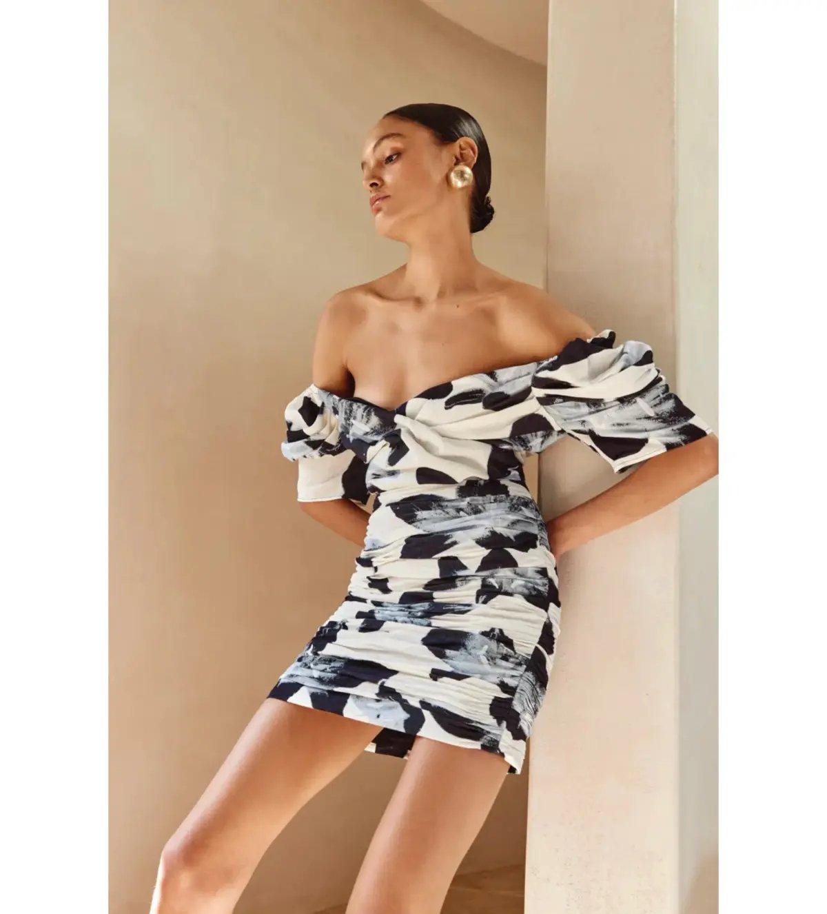 C/MEO Collective Ambient New Direction Mini Dress Black Botanic Size 14 photo 5