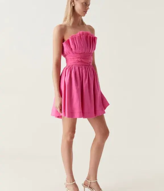 Aje Whisper Layered Mini Dress in Pink Size 6 photo 2