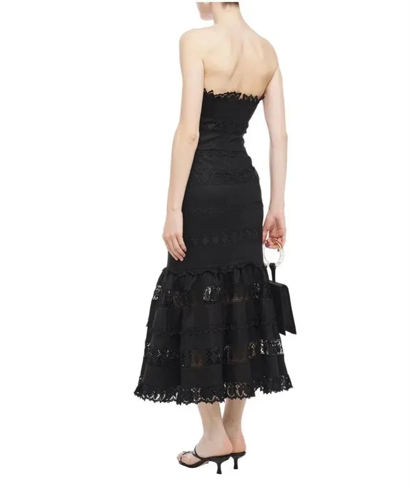 Zimmermann Black Strapless Wayfarer Panelled Dress Size 3 photo 3
