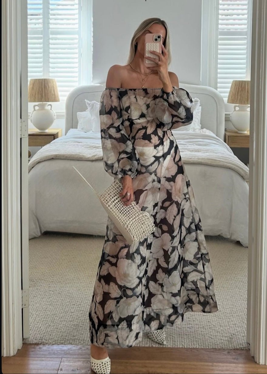 By Nicola Eden Maxi Dress In Noir Bloom photo 4