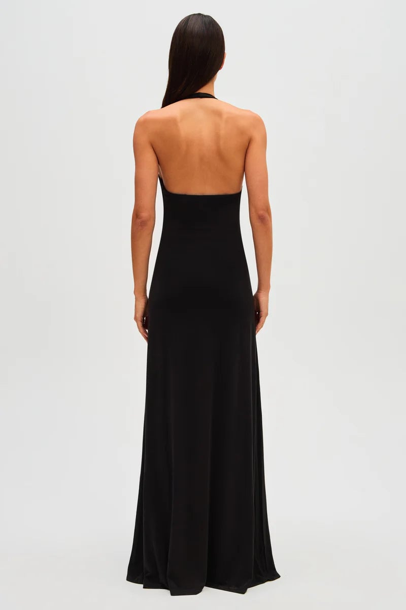 Misha Collection Jennifer Cupro Maxi Dress - Black photo 3