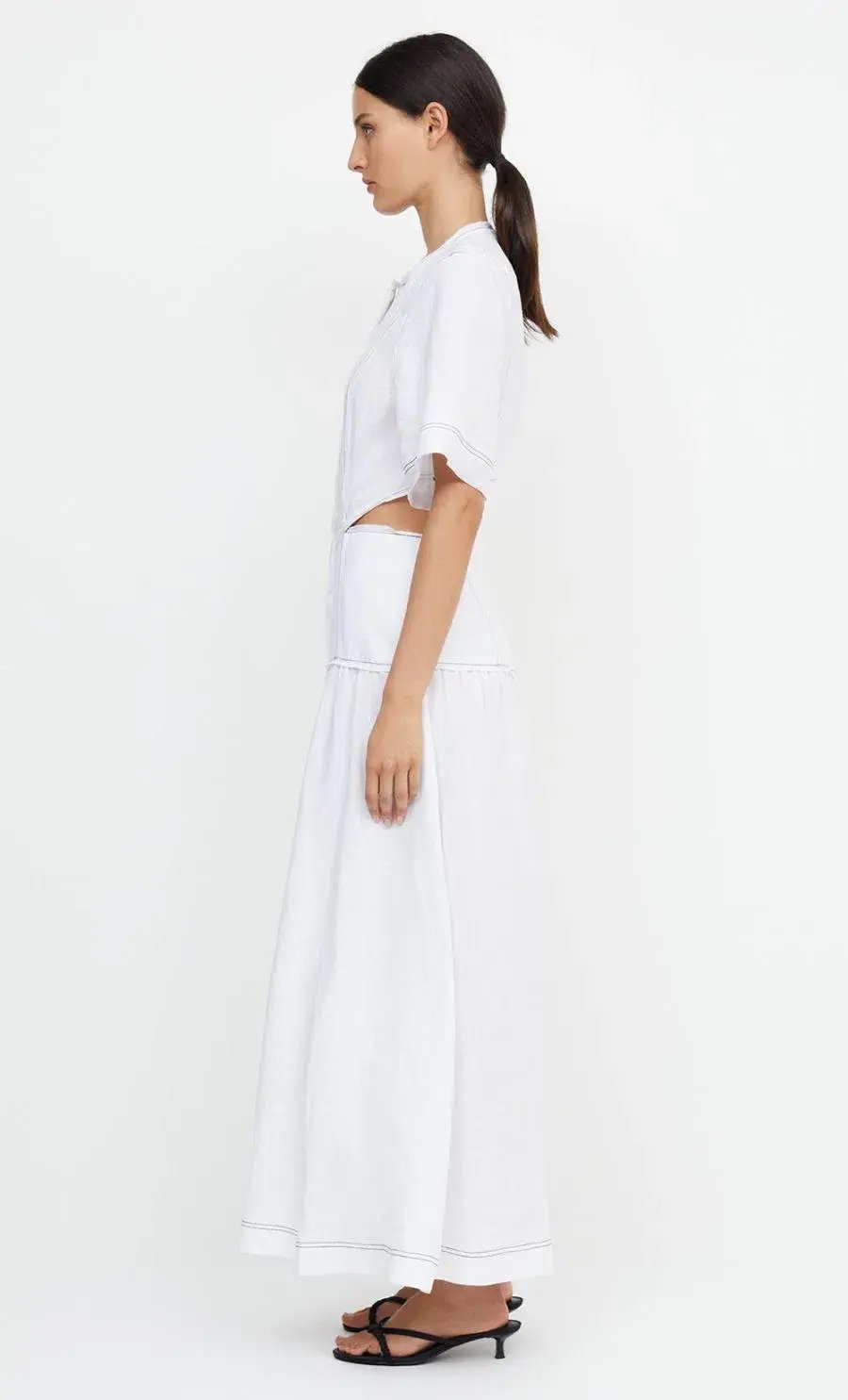 Bec & Bridge Cassie Short Sleeve Maxi Dress in Ivory Size 12 photo 2