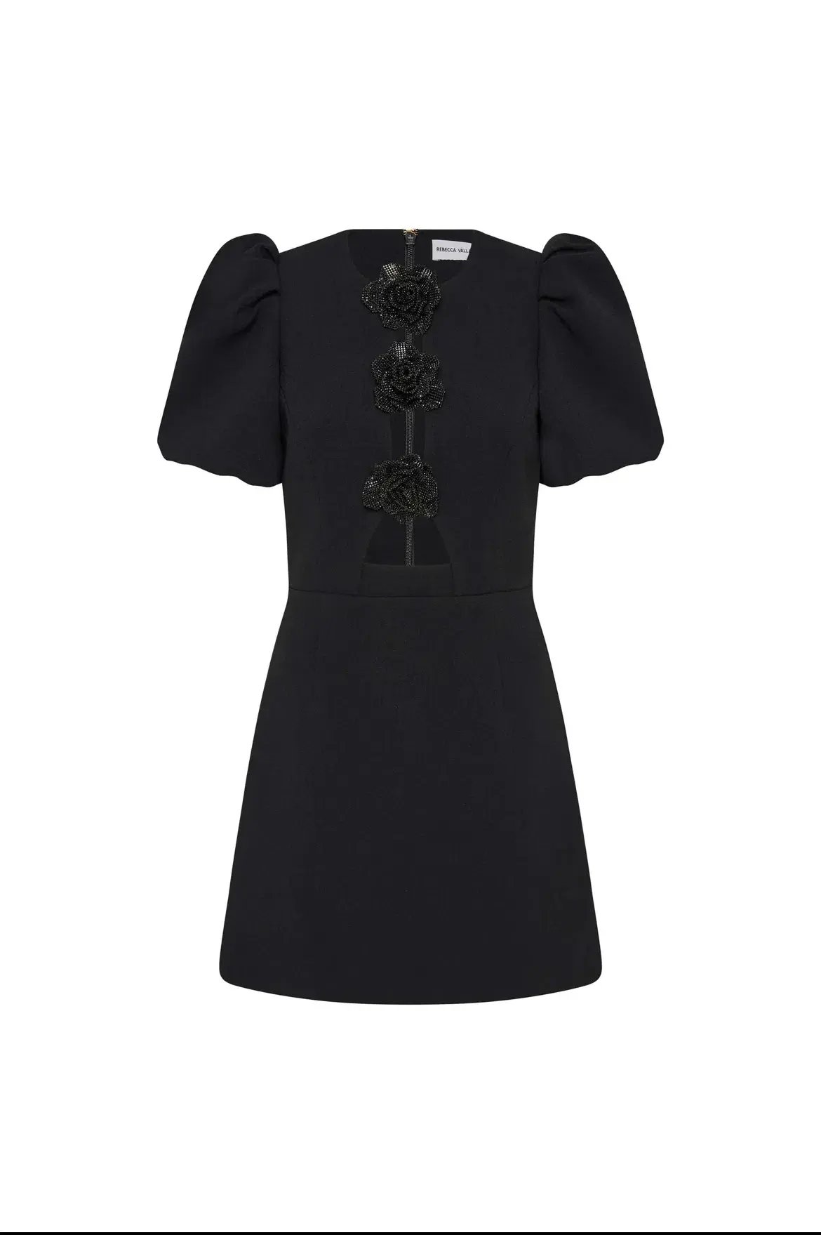 Rebecca Vallance Aubree Flower Mini Dress Black Size 10 photo 3