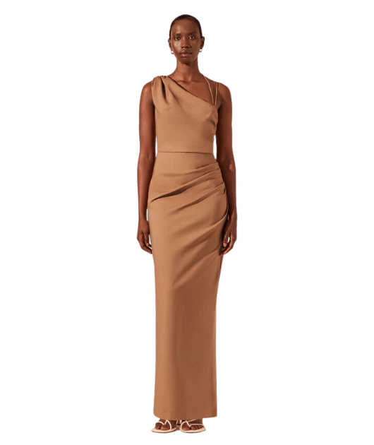 Shona Joy Lani Asymmetrical Gathered Maxi Dress - Cinnamon photo 5