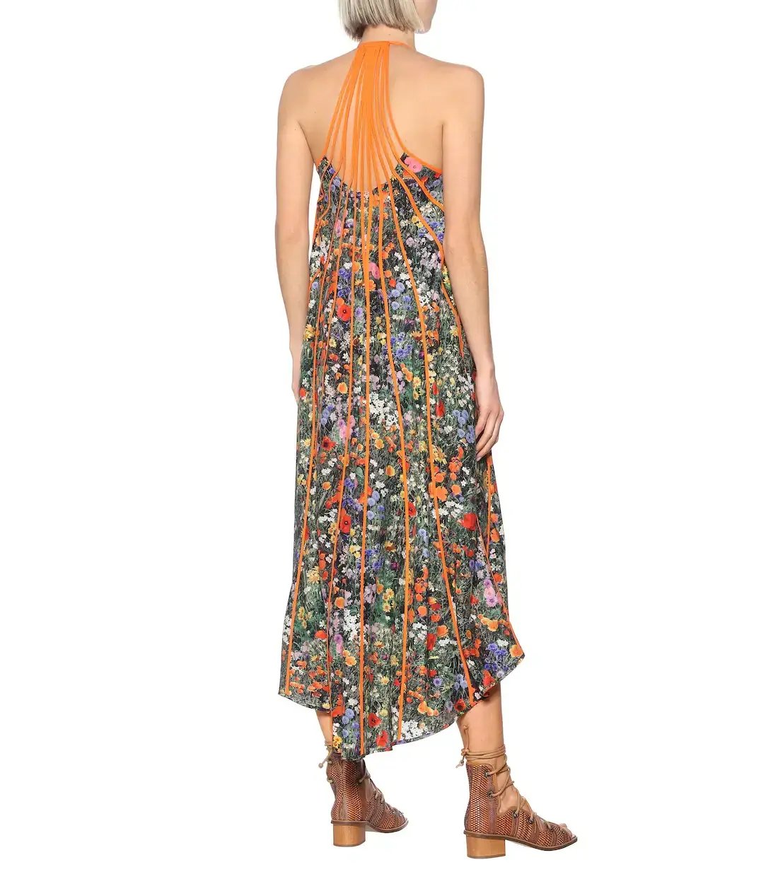Stella McCartney Klara Floral Pleated Silk Maxi Dress Multi Size 8 photo 3