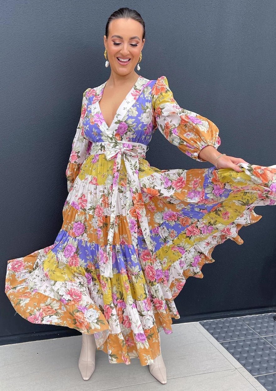 Zimmermann Pattie Wrap Midi Dress, Rainbow photo 4