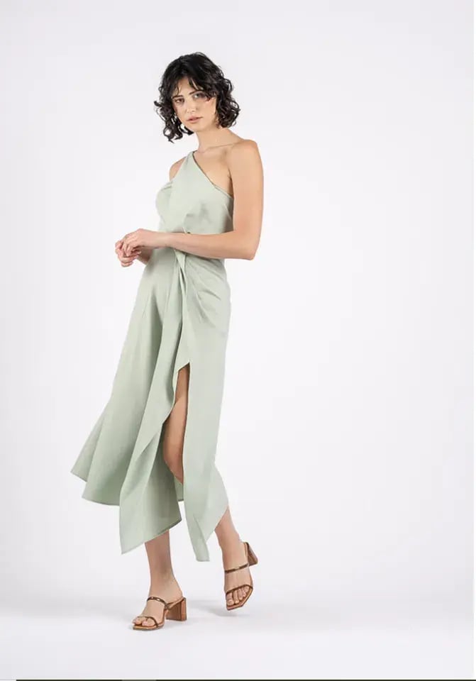 One Fell Swoop Iris Midi Dress Mint Pastel Size 10 photo 2