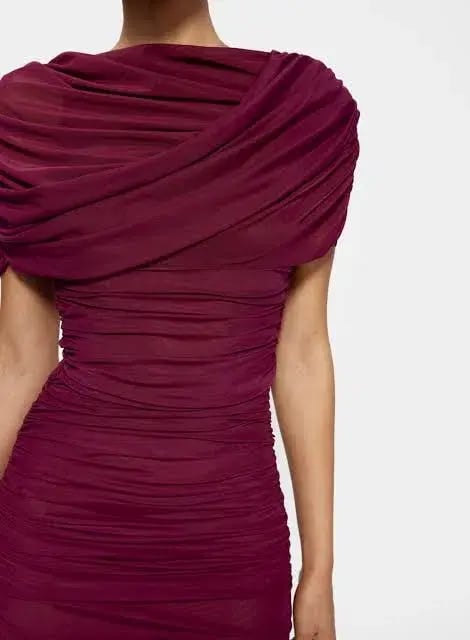 Effie Kats Phoneix Mini Dress Burgundy Size AU 8 photo 3