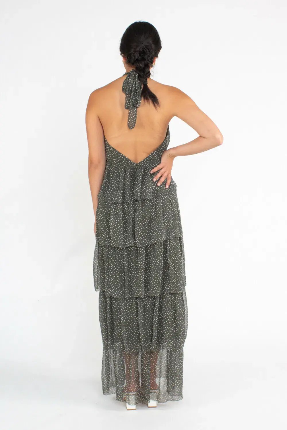 Sir the Label Isabella Halter Gown Green Print Size 1/ Au 10 photo 4