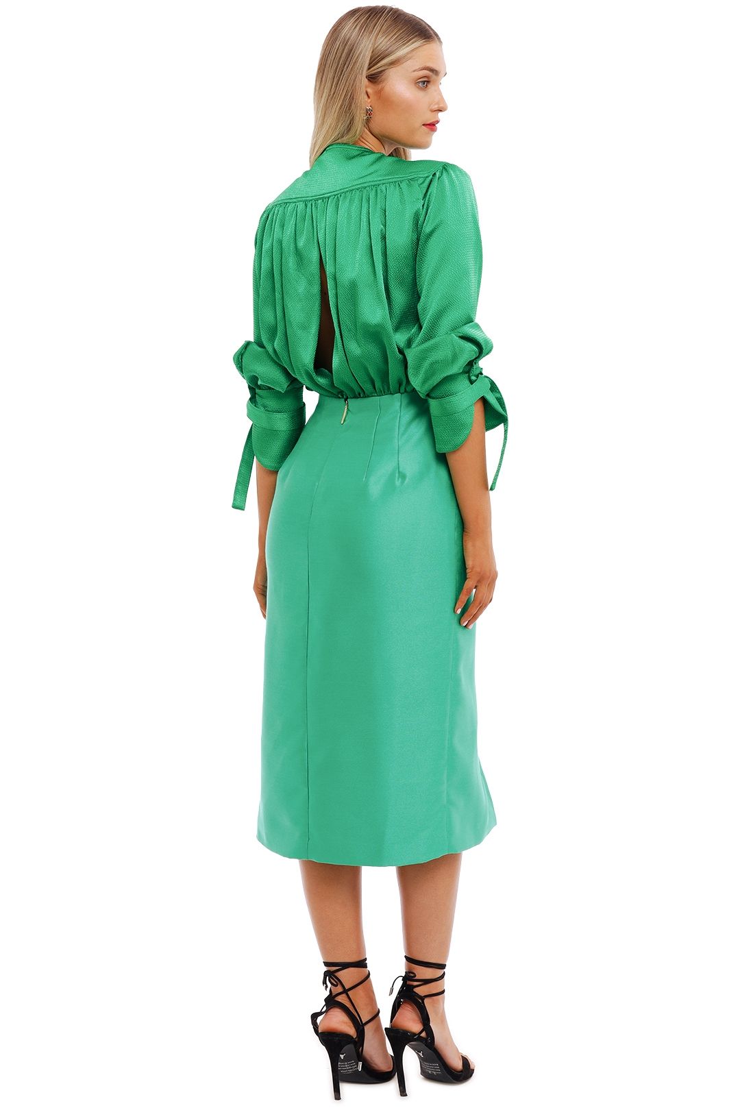 Arida Low Plunge Dress - Green photo 2