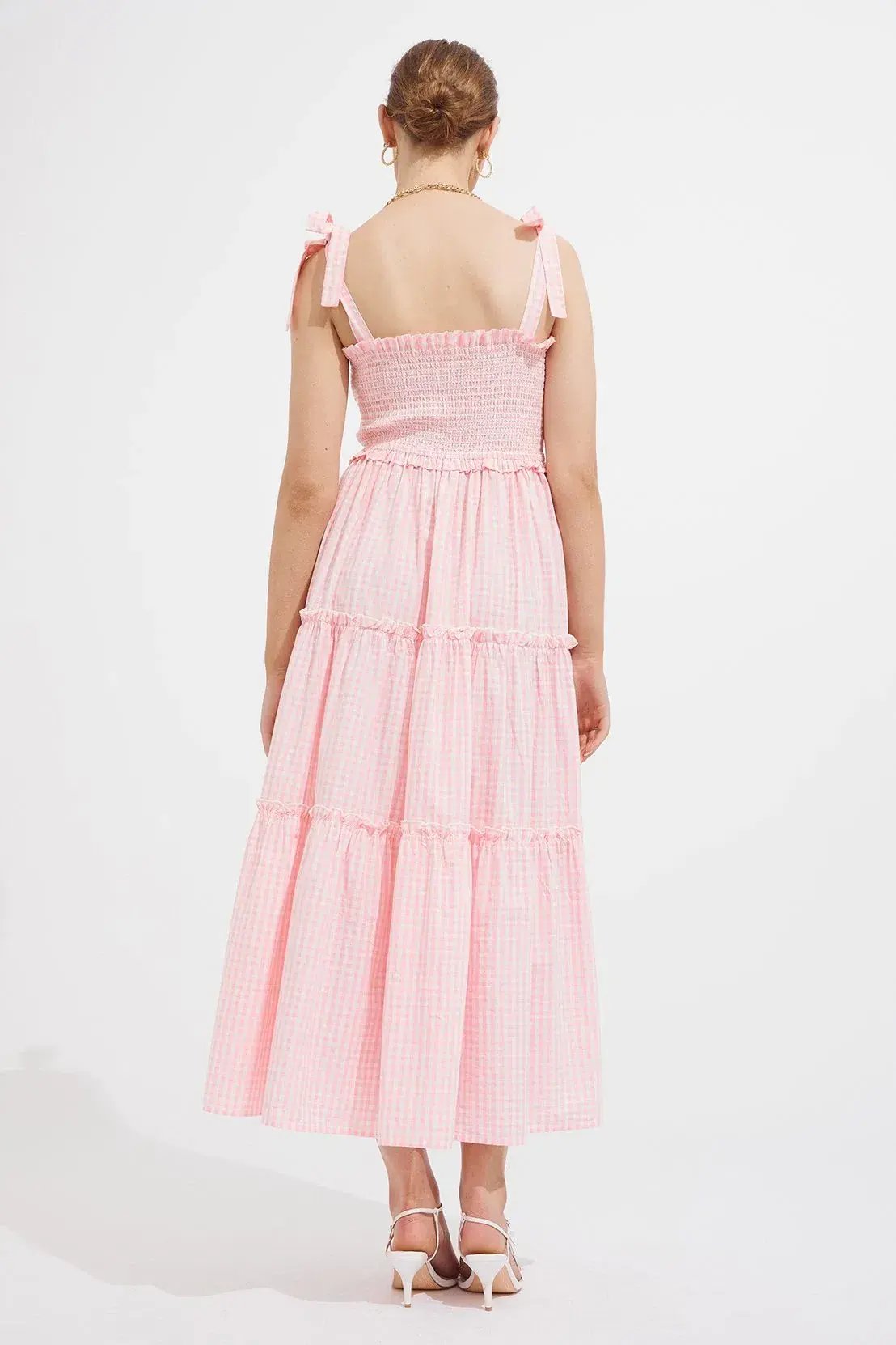 Steele Lyla Dress in Blush Check Print Size M photo 2