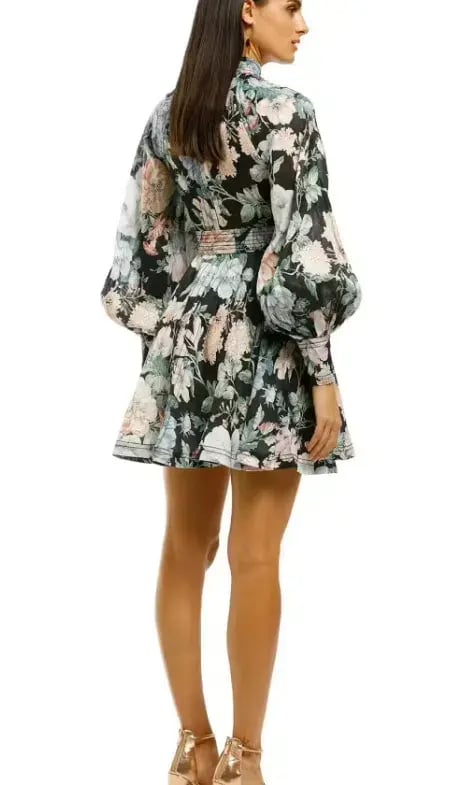 Zimmermann Verity Rouleau Short Dress Floral Size 0P/Au 6 photo 4