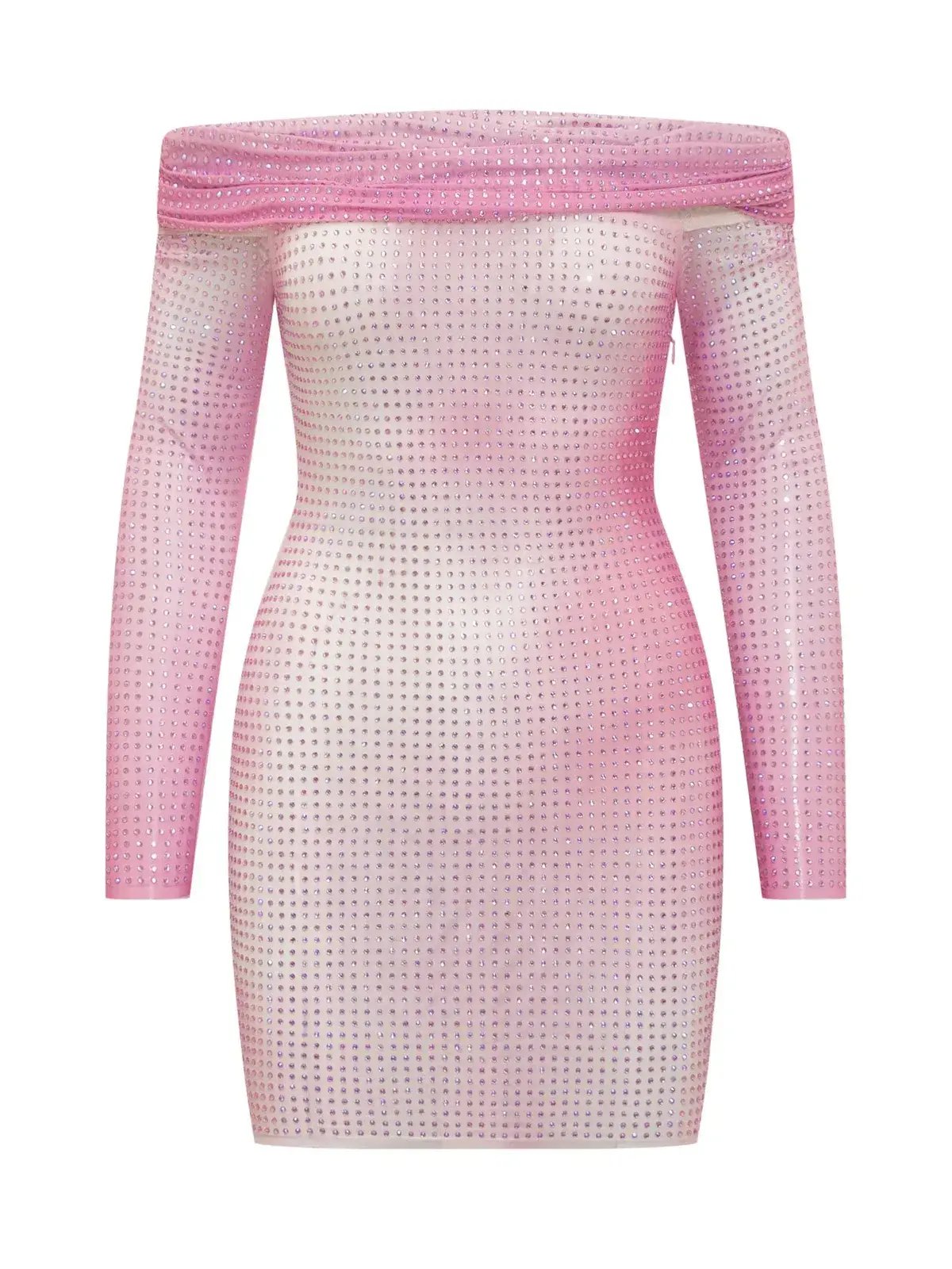 Self-Portrait Contour Print Embellished Mini Dress Pink Size 6 photo 4