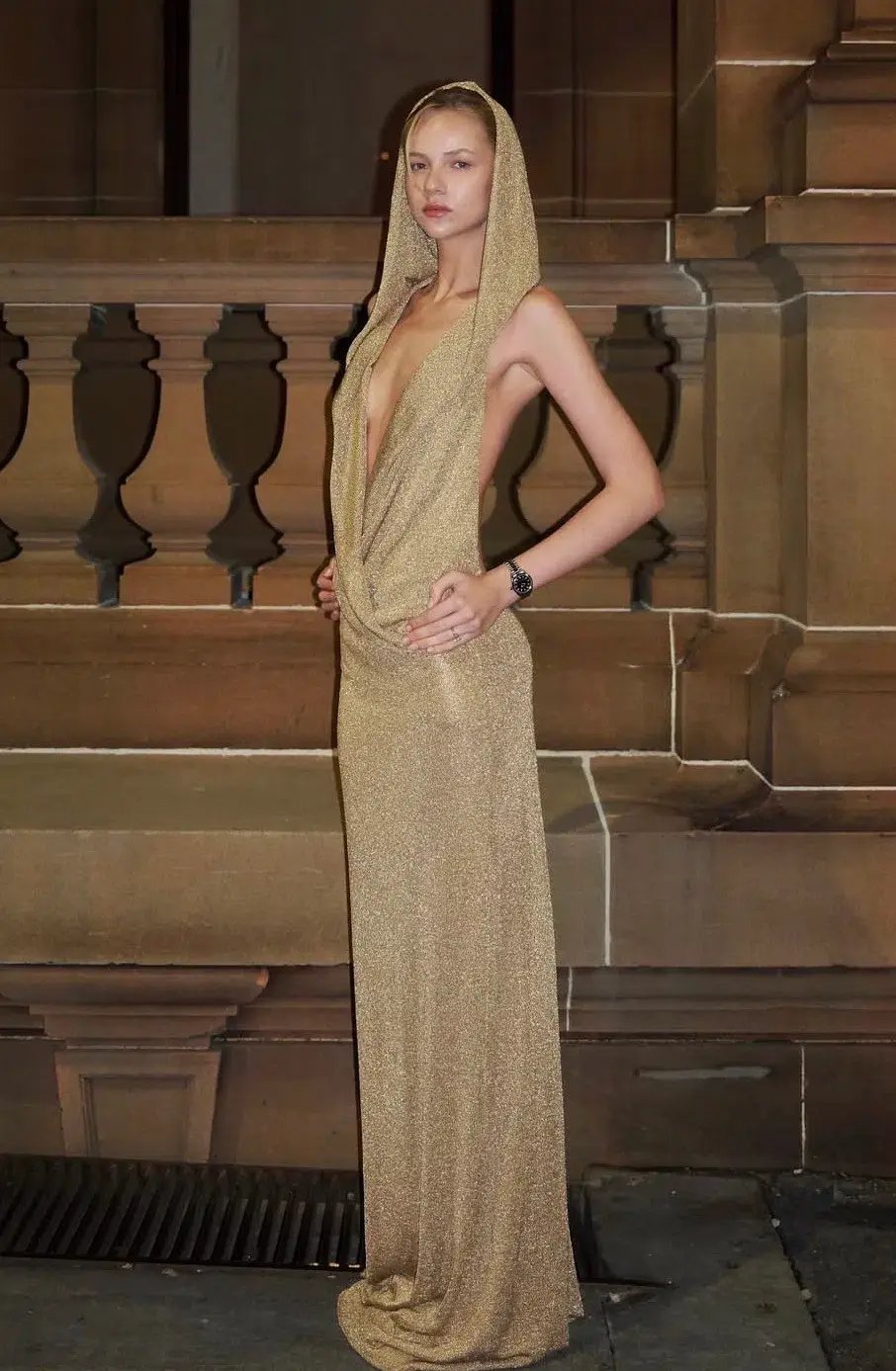 Common Hours Bees Knees Dress Gold Honey Metallic photo 5