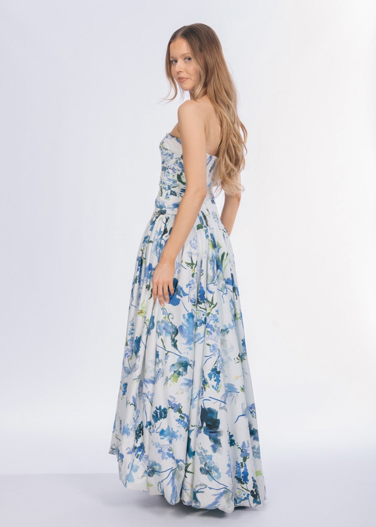 Violette Bubble Hem Maxi Dress In Lavender Print photo 4