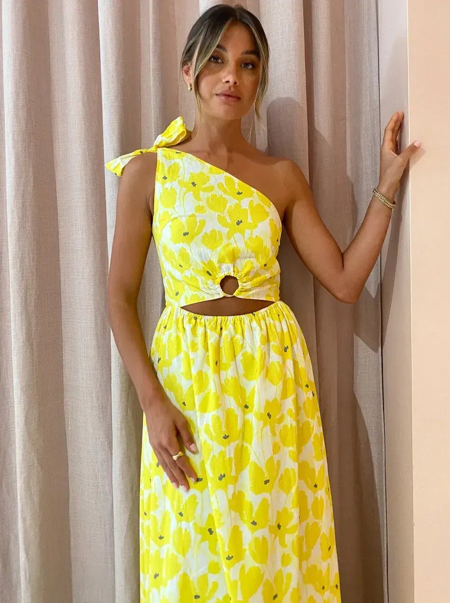 By Nicola Dahlia Dress Yellow Floral Size 10 photo 2