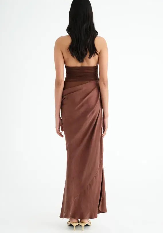 BENNI Gina Maxi Dress Brown Size 6 photo 3