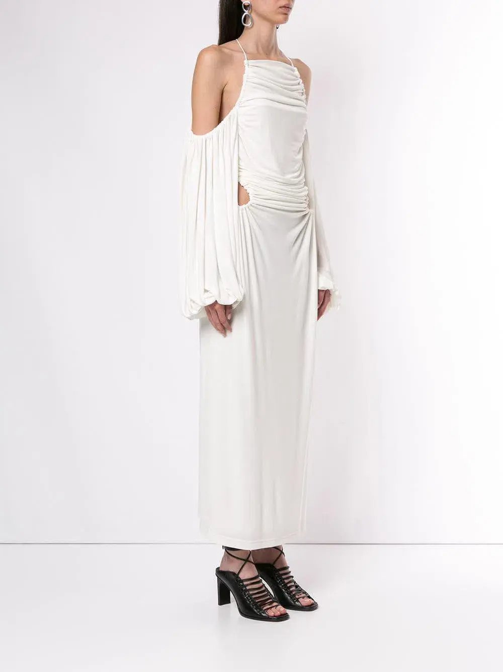 Dion Lee Ruched Midi Dress White Size 8 photo 2