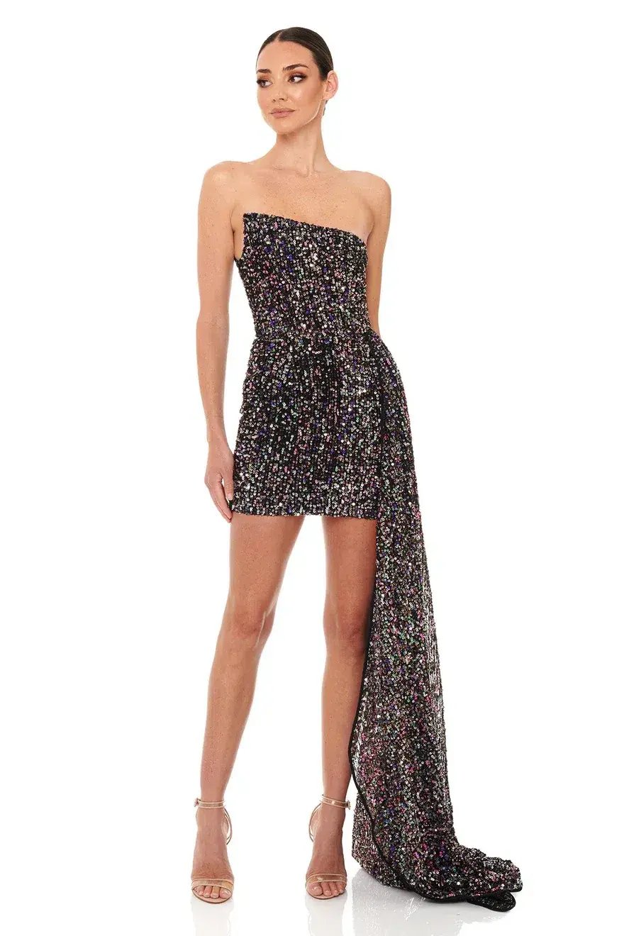 Eliya The Label Kamilla Sequin Mini Black Size AU 10 photo 2