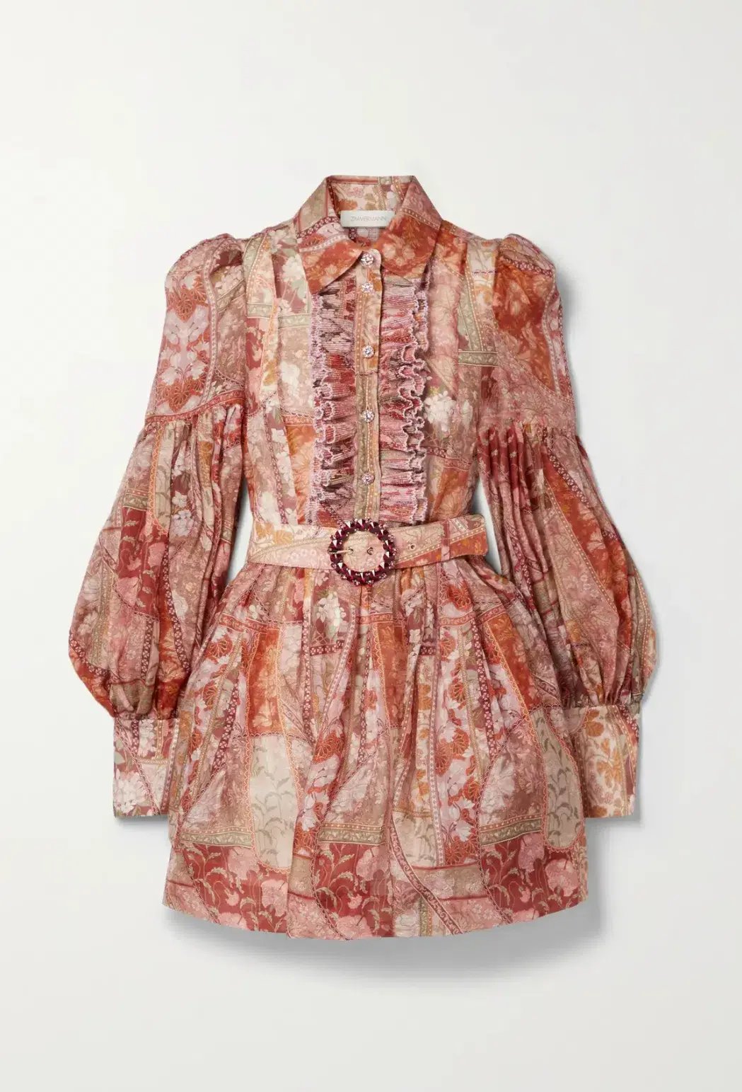 Zimmermann The Kaleidoscope Tuxedo Frill Mini in Red Swirl Floral Size 0P/Au 6 photo 3