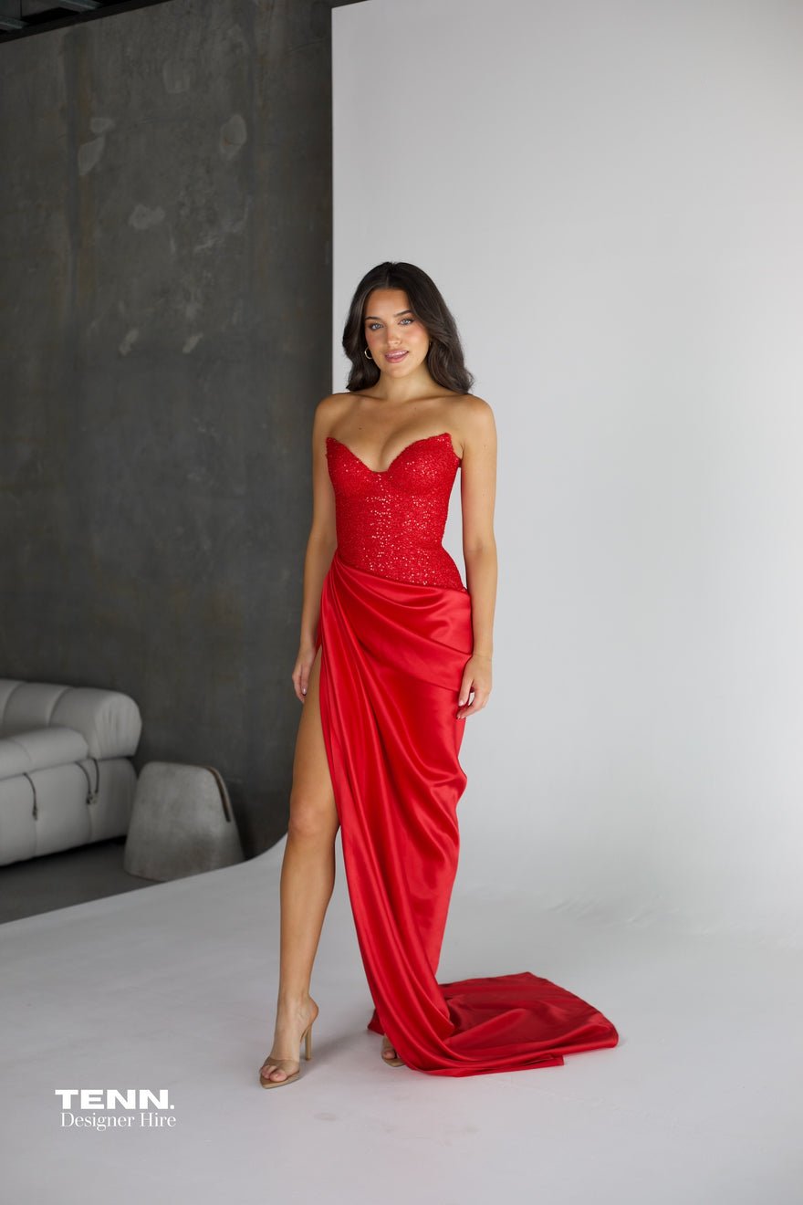 Lia Stublla Duchess Gown - Red photo 2