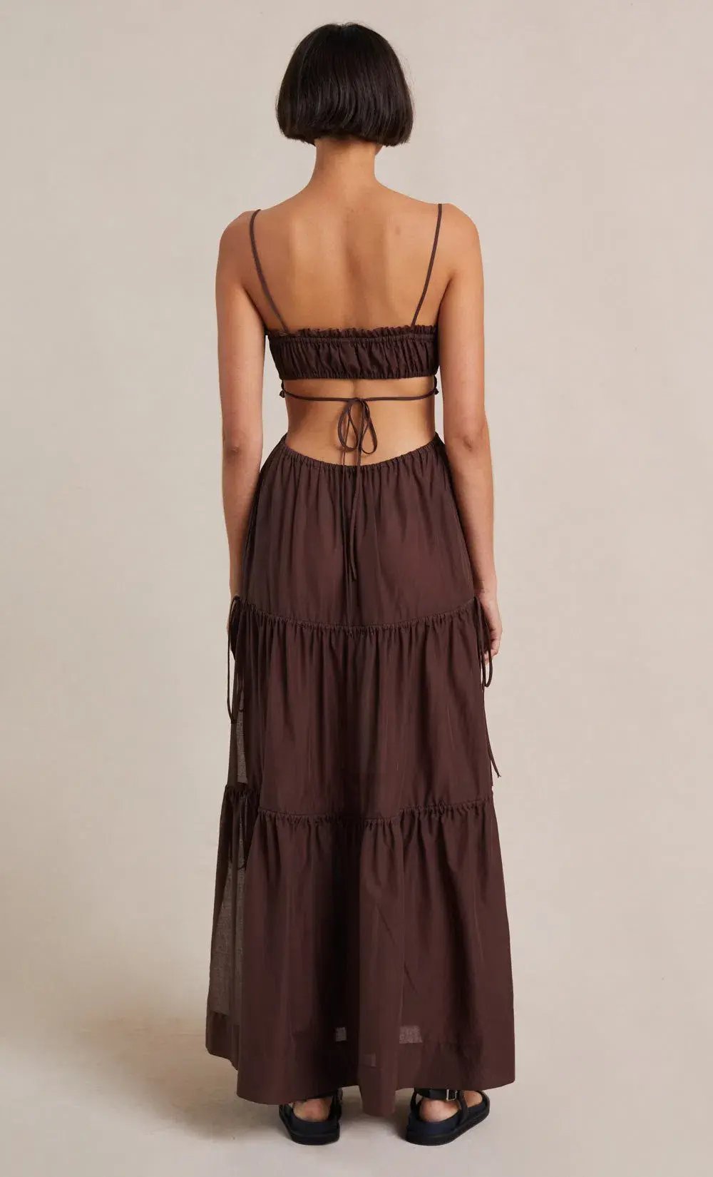 Bec & Bridge Alexandra Tie Maxi Dress Chocolate Brown Size 8 photo 2