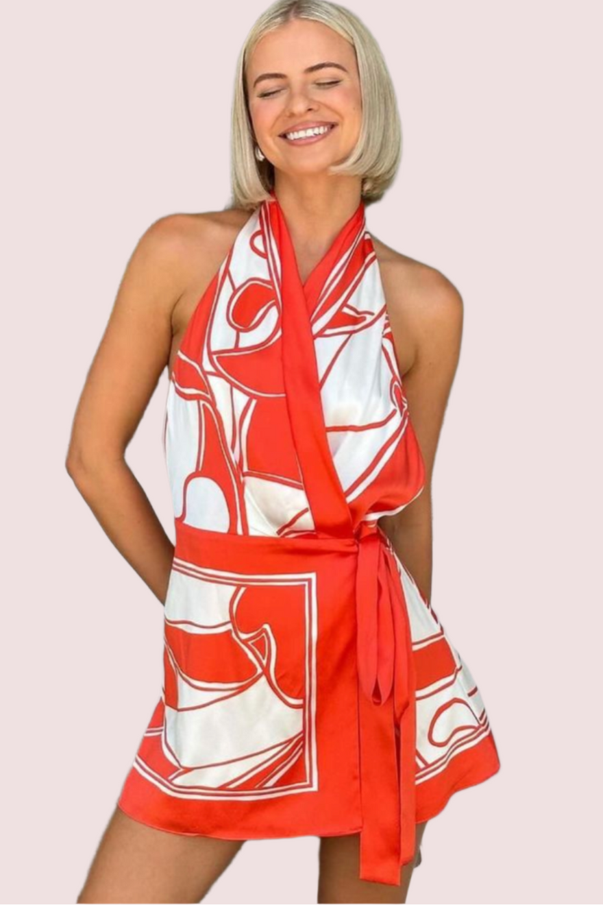 Sir The Label Ramona Halter Wrap Mini Dress photo 3