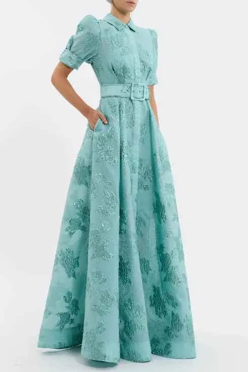 Rebecca Vallance - Benette Short Sleeve Gown Teal - 14 photo 2