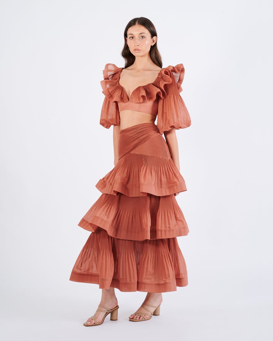 Zimmermann Pleated Tiered Skirt & Cropped Bodice photo 2