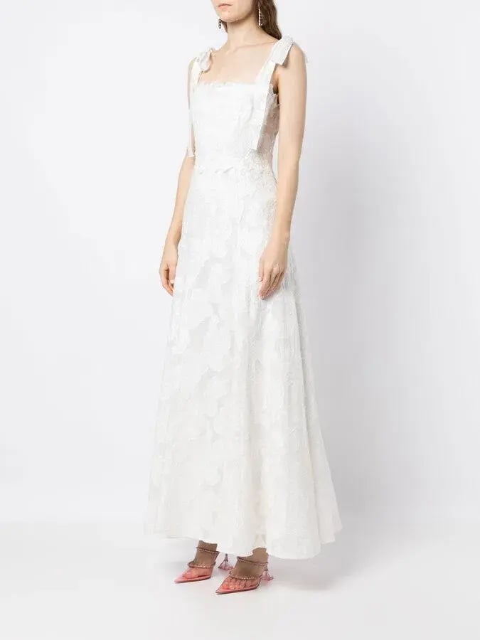 Rachel Gilbert Emilia Floral Lace Maxi Dress Ivory Size 12 photo 4