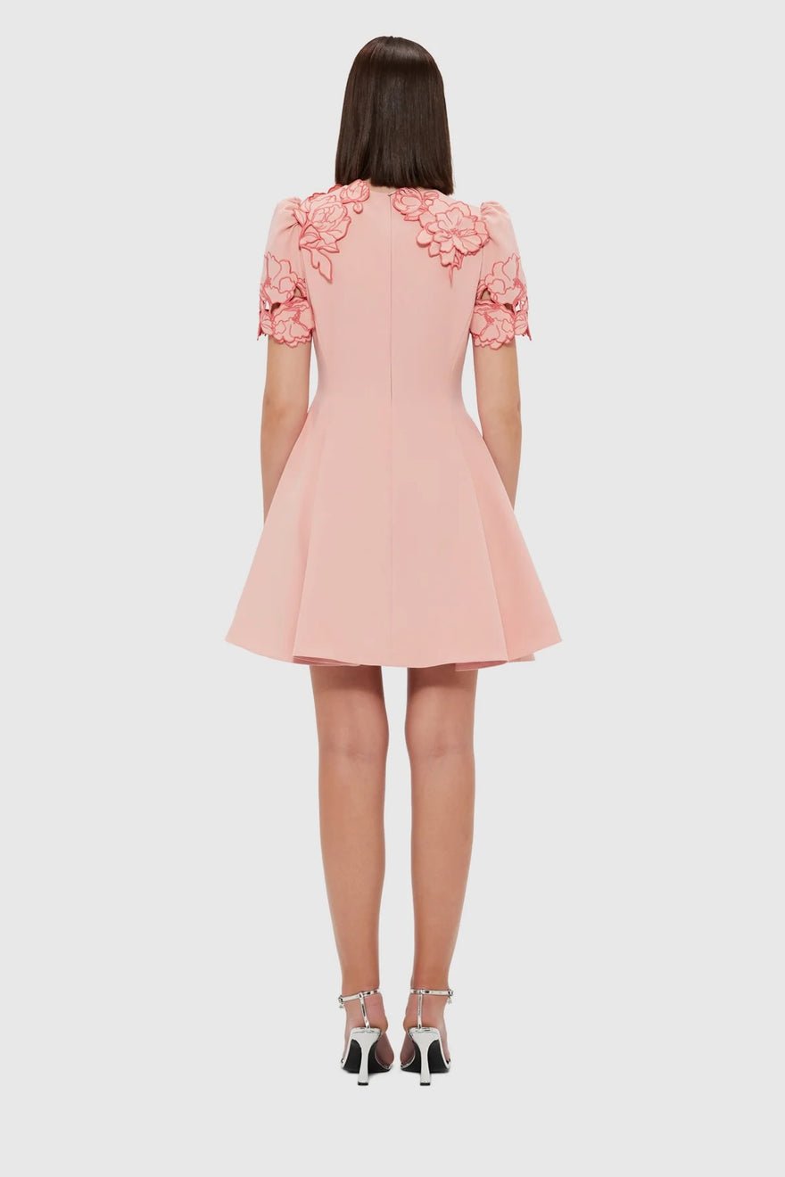 Leo Lin Elyse Appliqué Short Sleeve Mini Dress - Light Pink photo 3