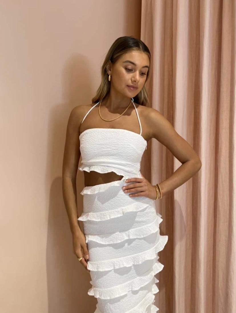 By Nicola Halo Midi Dress White Size 10 photo 2