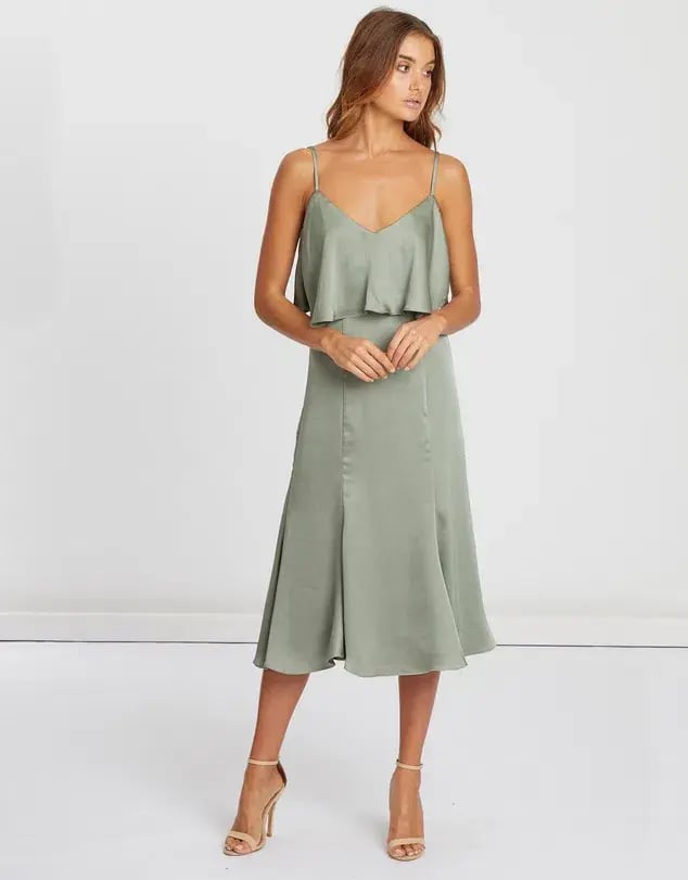 Chancery Bec Cocktail Satin Dress in Sage Green Size  6 photo 2