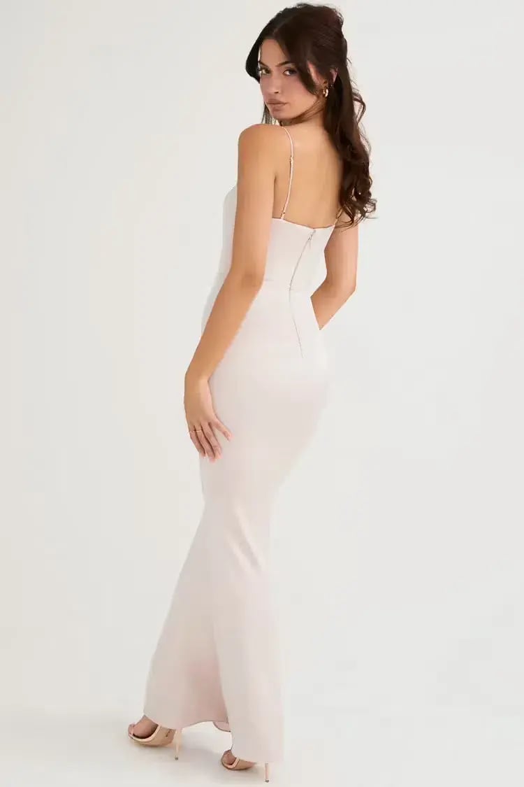 House of CB Olivette Crystal Satin Corset Maxi Dress Pink size 6 photo 2
