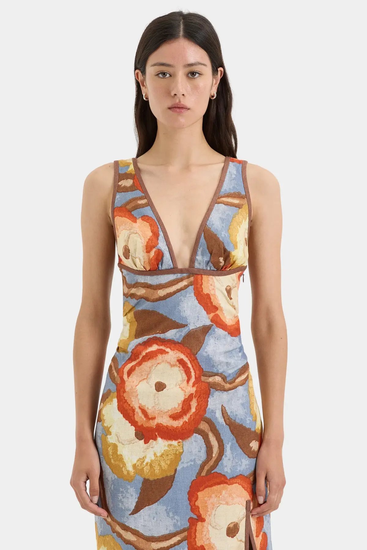 Sir the Label Avery V Neck Midi Dress Camellia Floral Print Size 3 (AU 12) photo 2