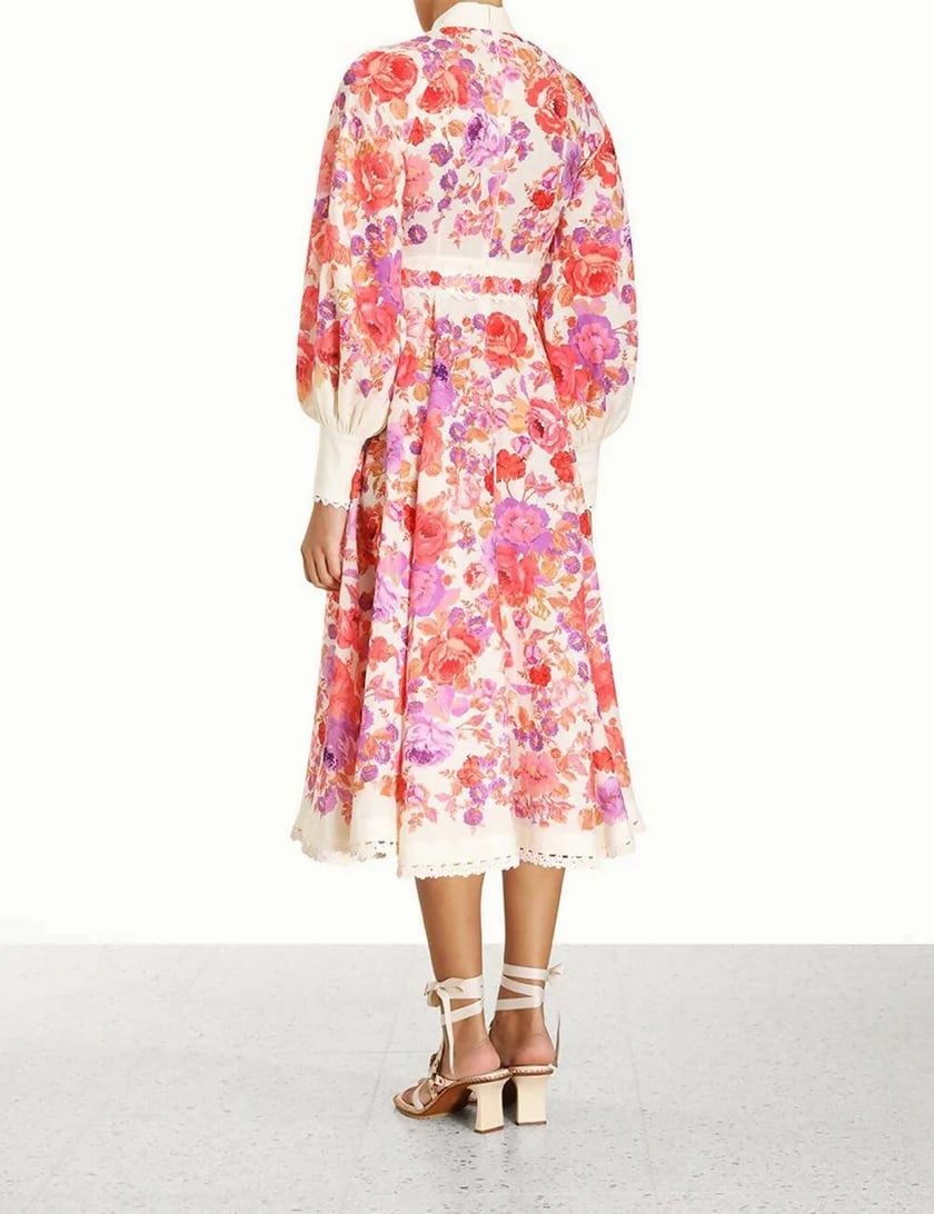 Zimmermann Raie Billow Sleeve Midi Dress photo 2